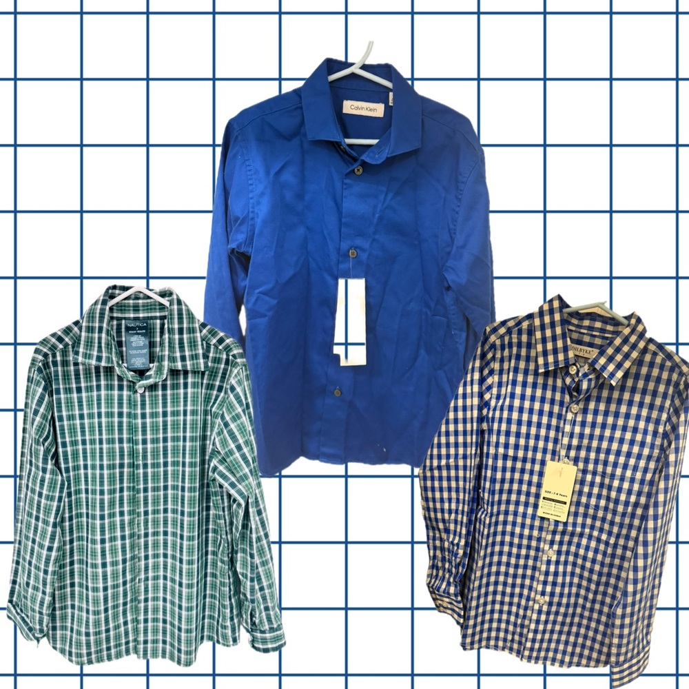 NWT Set of 3 Boys Size 7/8 Shirts (Calvin Klein, Nautica, Zilbyke)